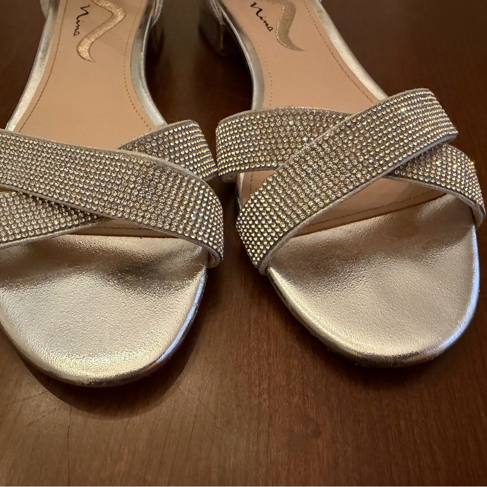 Nina Skylark Bling Sandal True Silver Size 9.5 - Picture 7 of 9